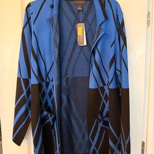 NWT Investments Blue and Black Cardigan